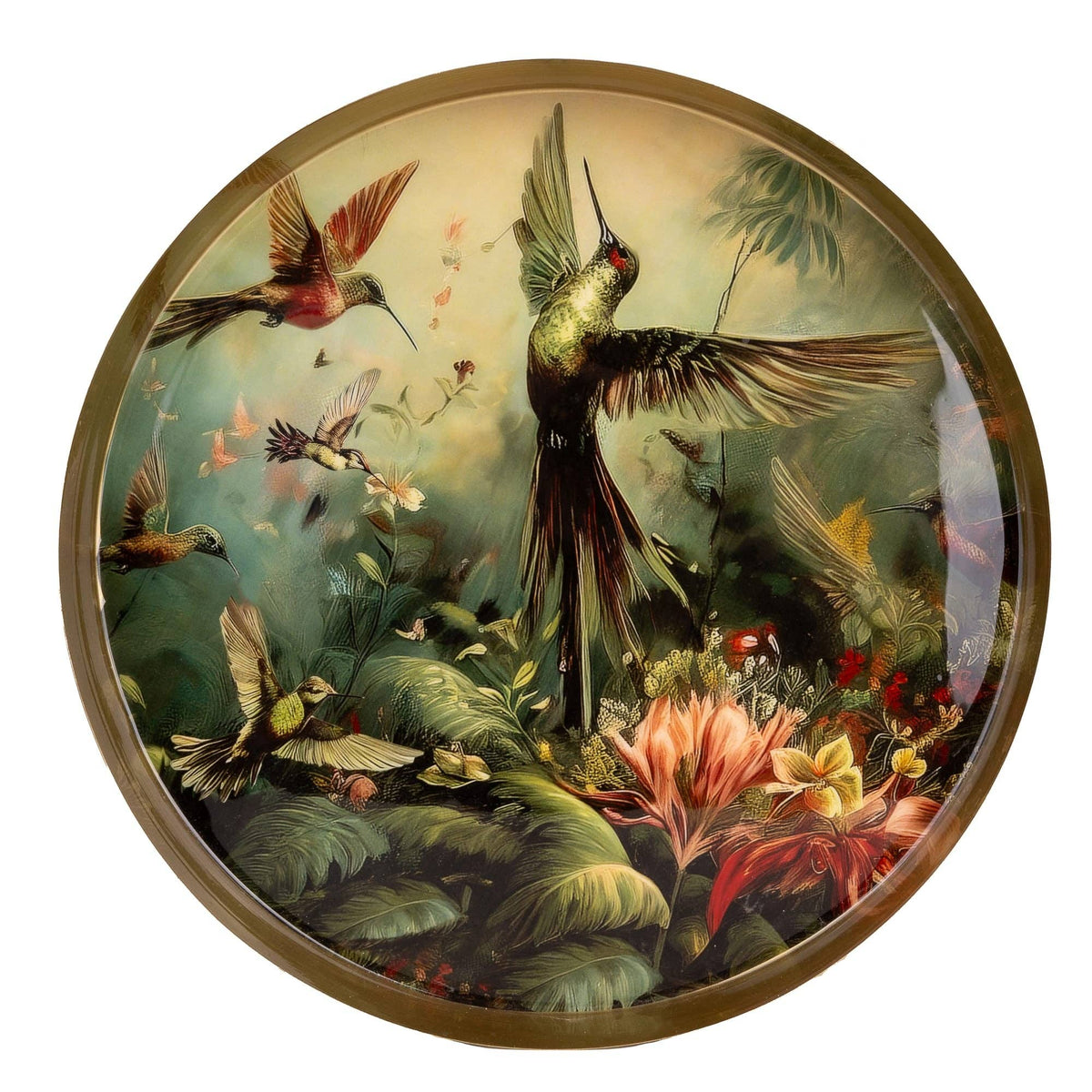 Hummingbird design Metal Tray
