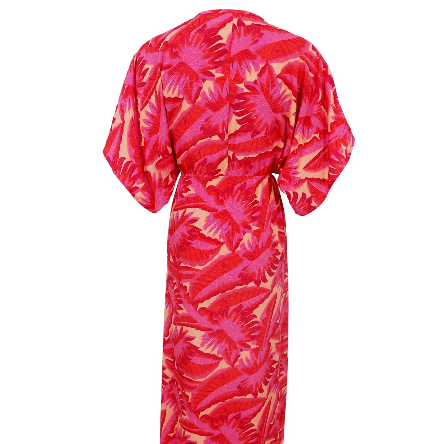 Black Colour - Luna Long V - Neck Dress - Epic Pink
