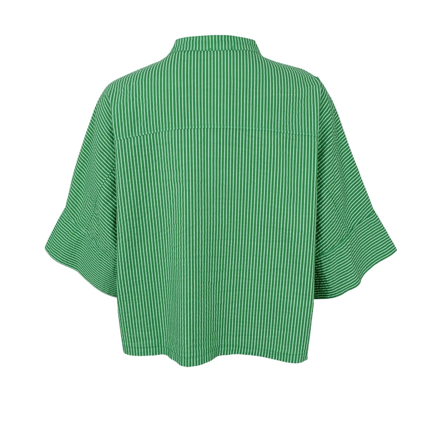 Black Colour - Ally Loose Shirt - Green