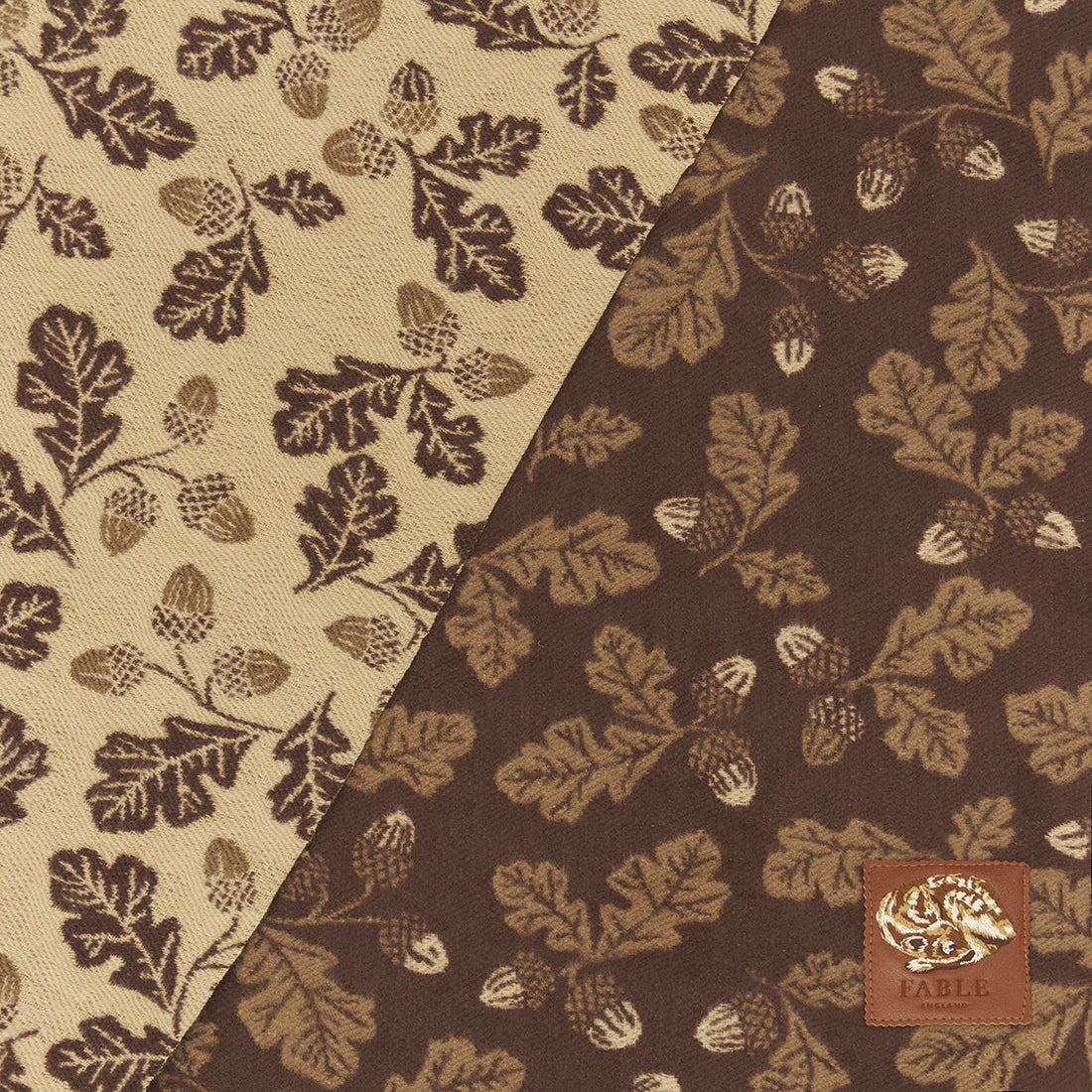 Fable England - Caramel & Chocolate Acord Jacquard Scarf