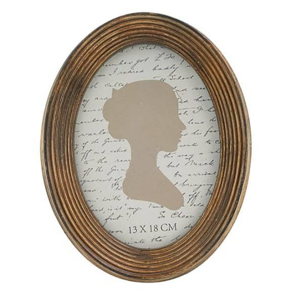 Antique Gold Ribbed Oval 5x7" Photo Frame