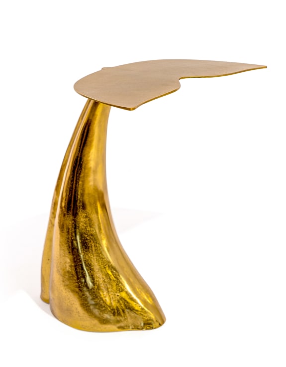 Gold Aluminium Whale Tail Side Table