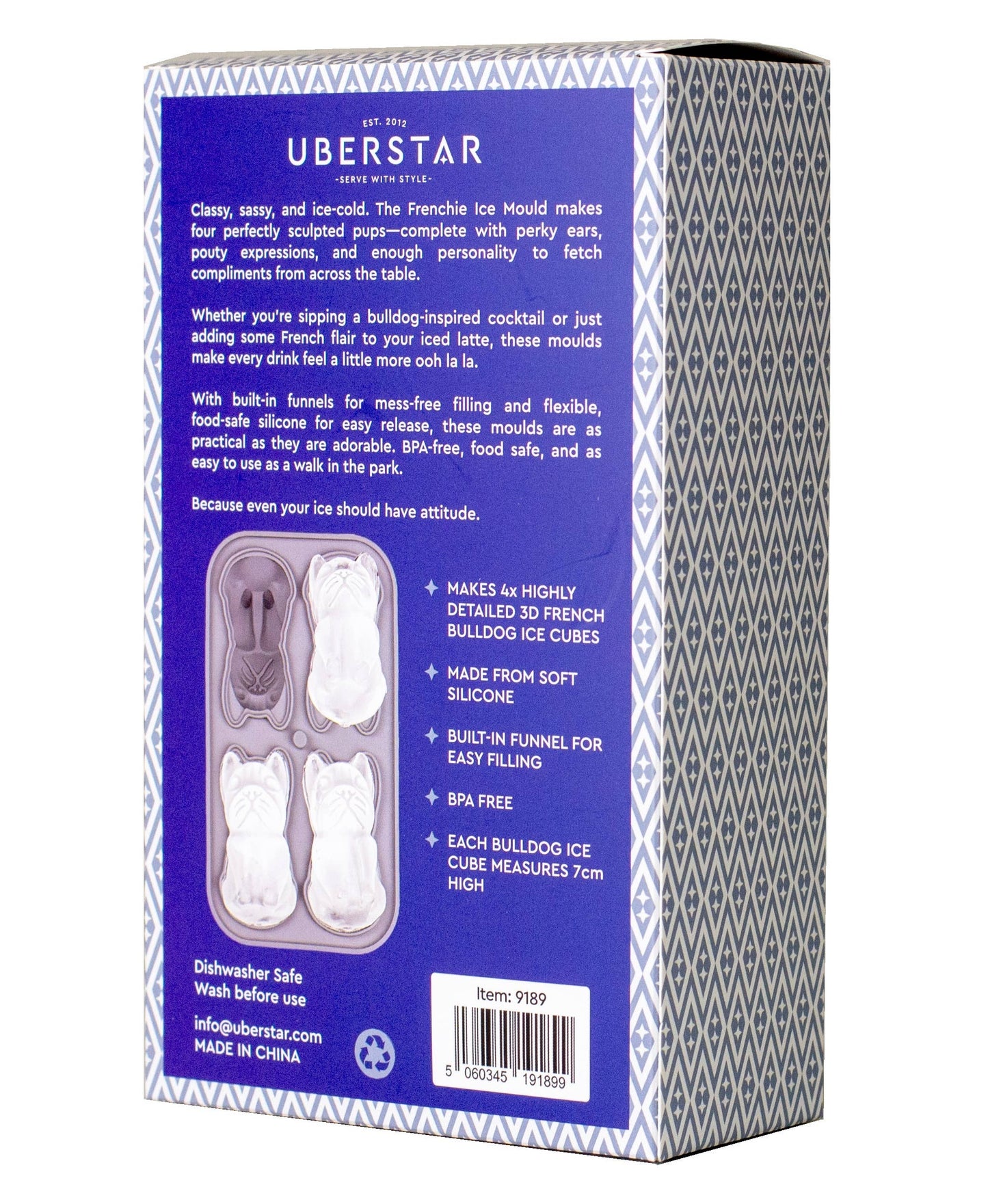 Silicone French Bulldog Dog Ice Cube Tray