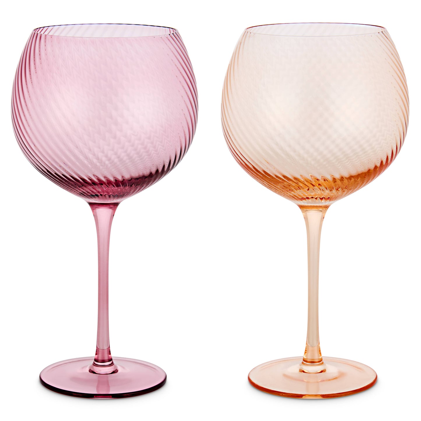 Twist Gin Glasses - Set of 2 Pink/Peach