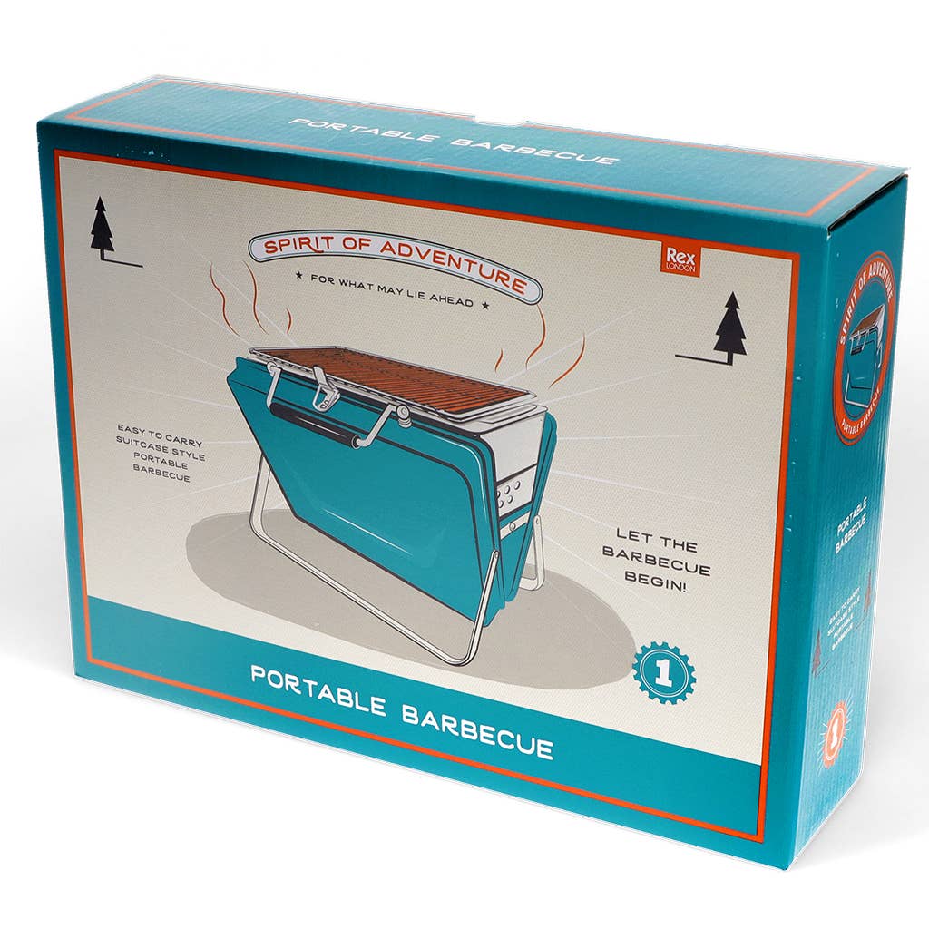 Portable Suitcase BBQ - Petrol Blue