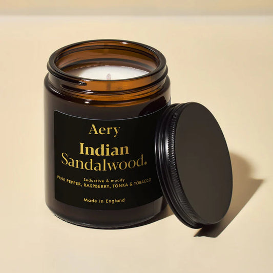 Aery Indian Sandalwood Scented Jar Candle