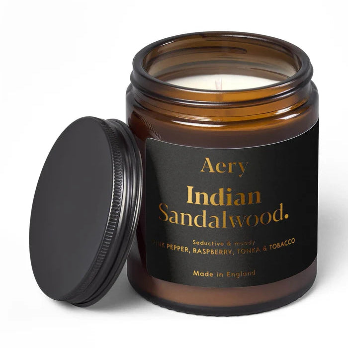 Aery Indian Sandalwood Scented Jar Candle