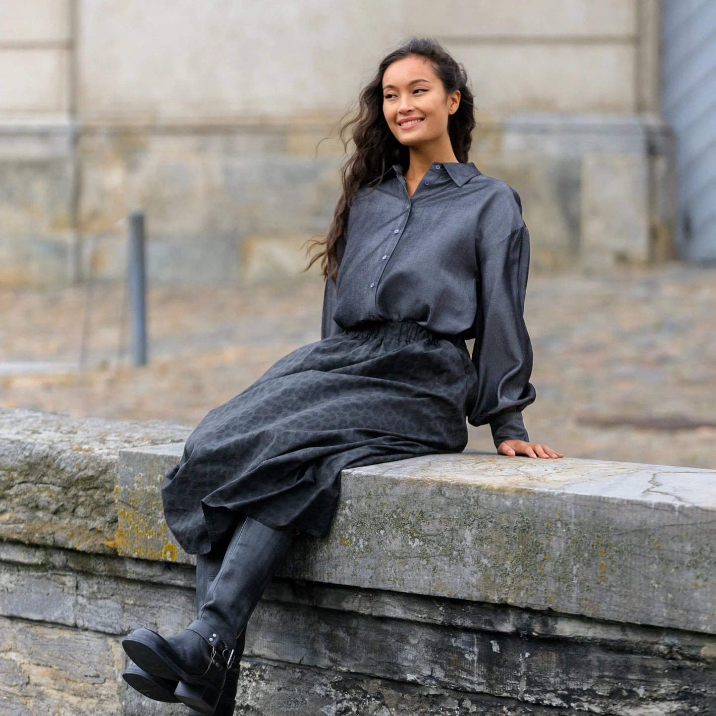 Black Colour Demi Shirt - Black