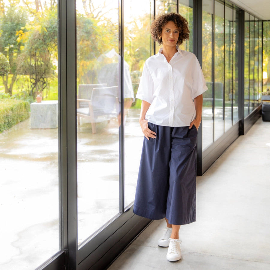 Chalk Carrie Culotte- Navy