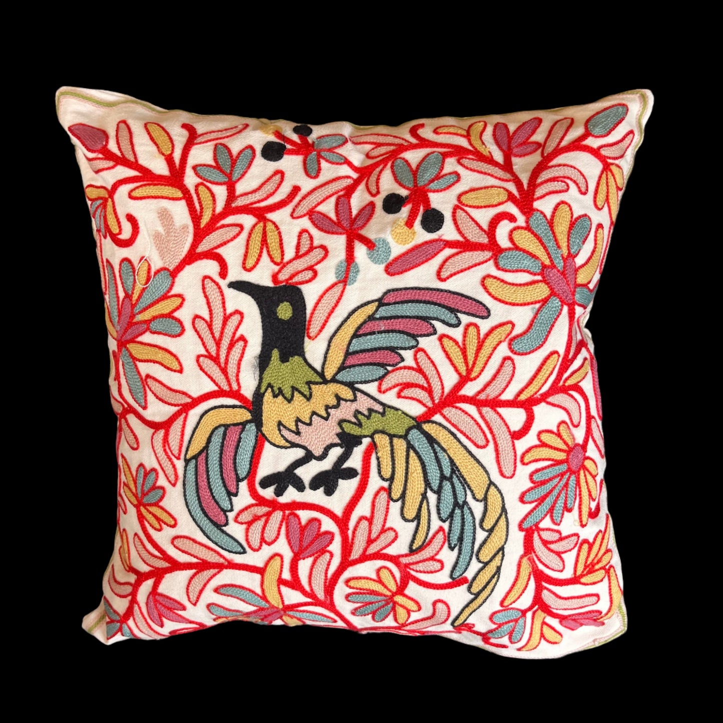 Sun & Cee Embroidered Cushion Cover - Birdy