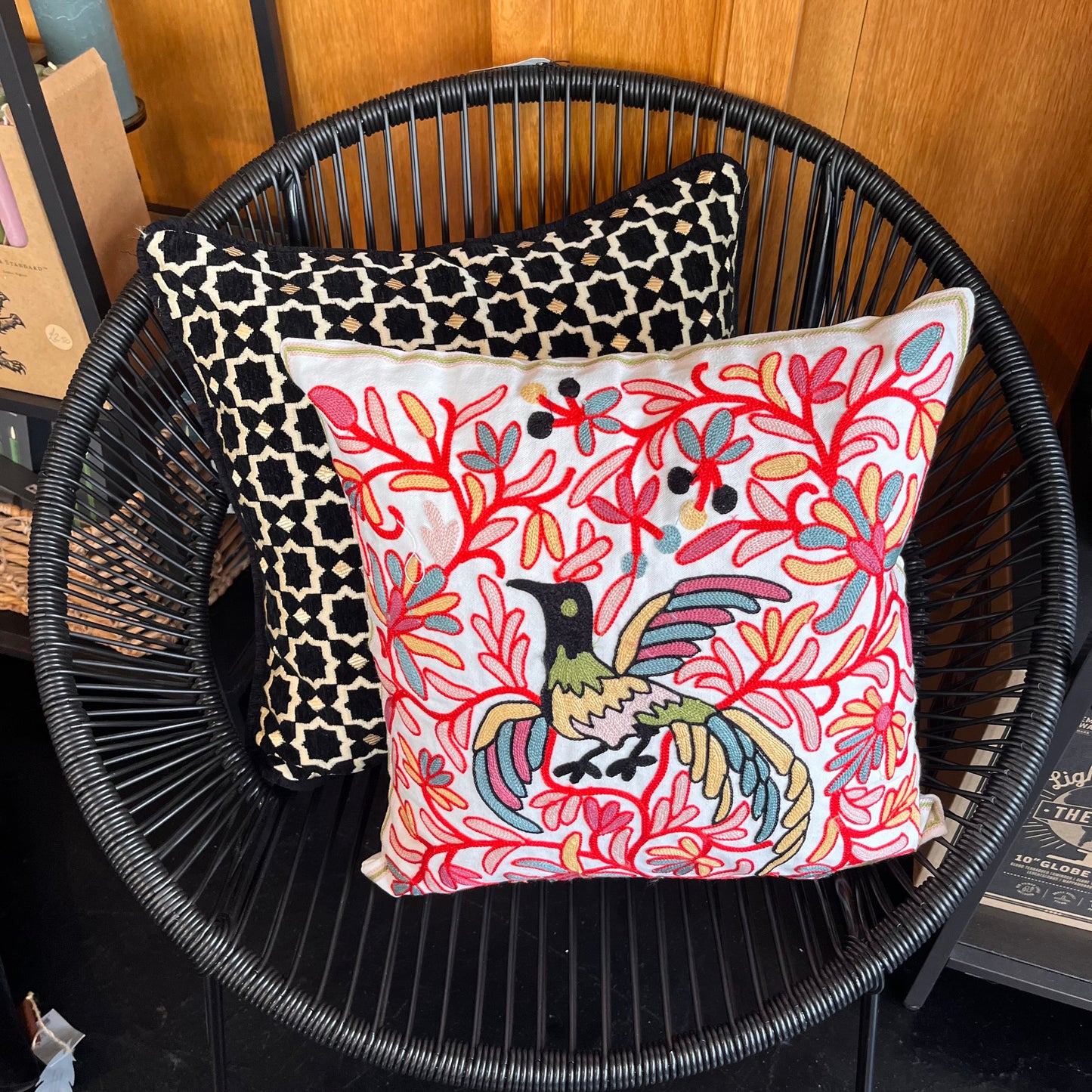 Sun & Cee Embroidered Cushion Cover - Birdy