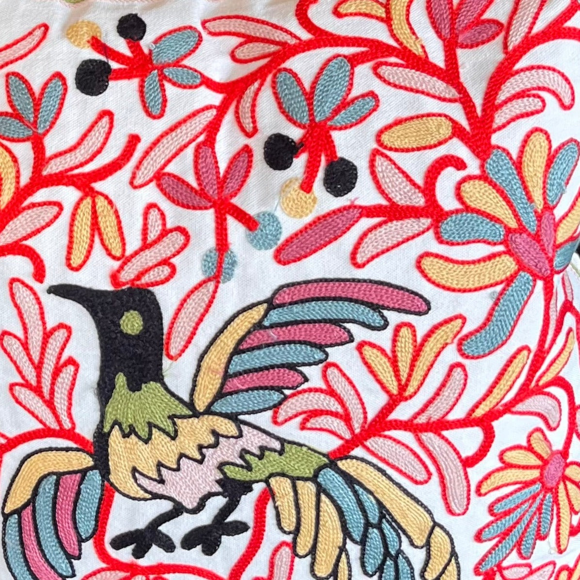 Sun & Cee Embroidered Cushion Cover - Birdy