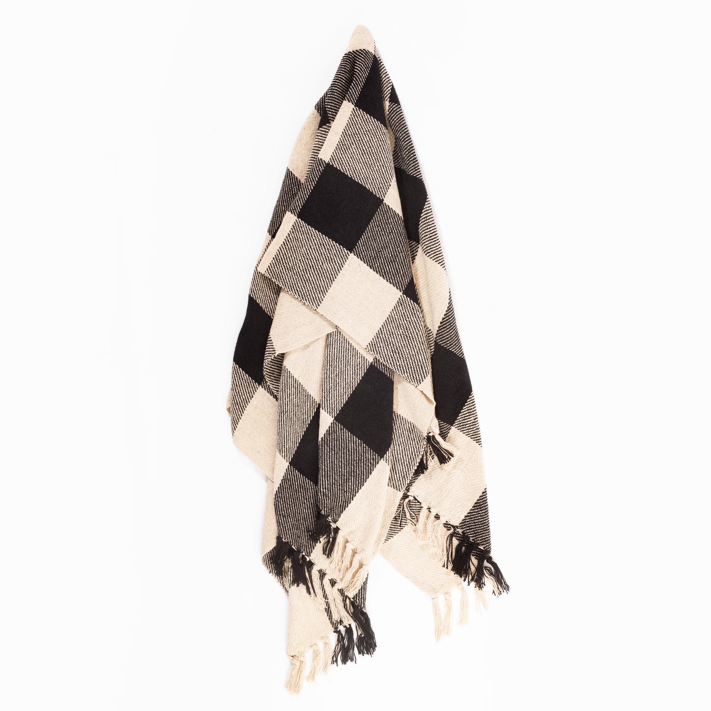 Black Checkboard Throw-black flamingo store