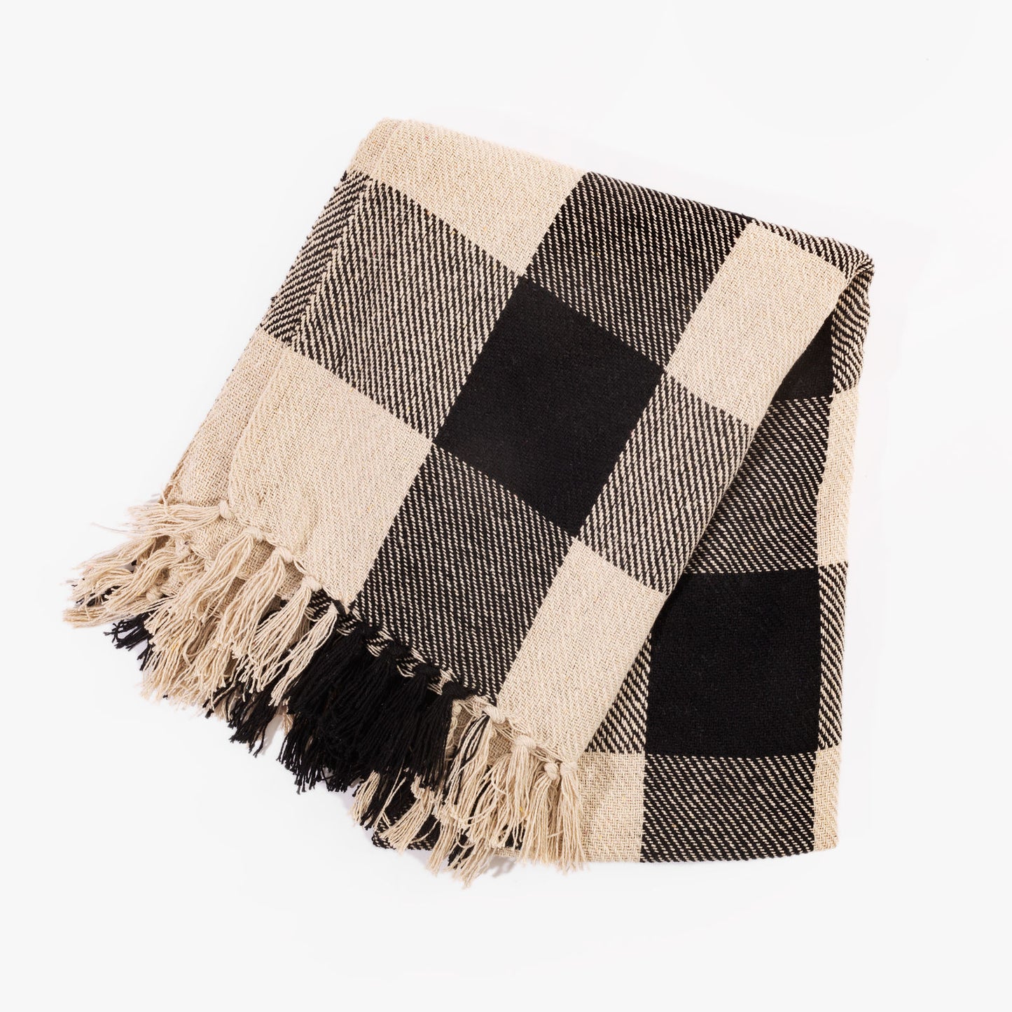 Black Checkboard Throw-black flamingo store