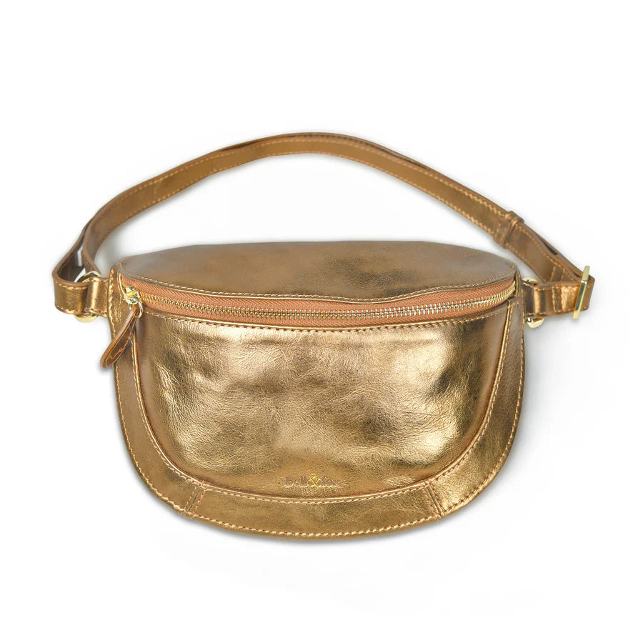 bell&fox LIBERTY Crossbody Bag in Bronze Metallic Leather