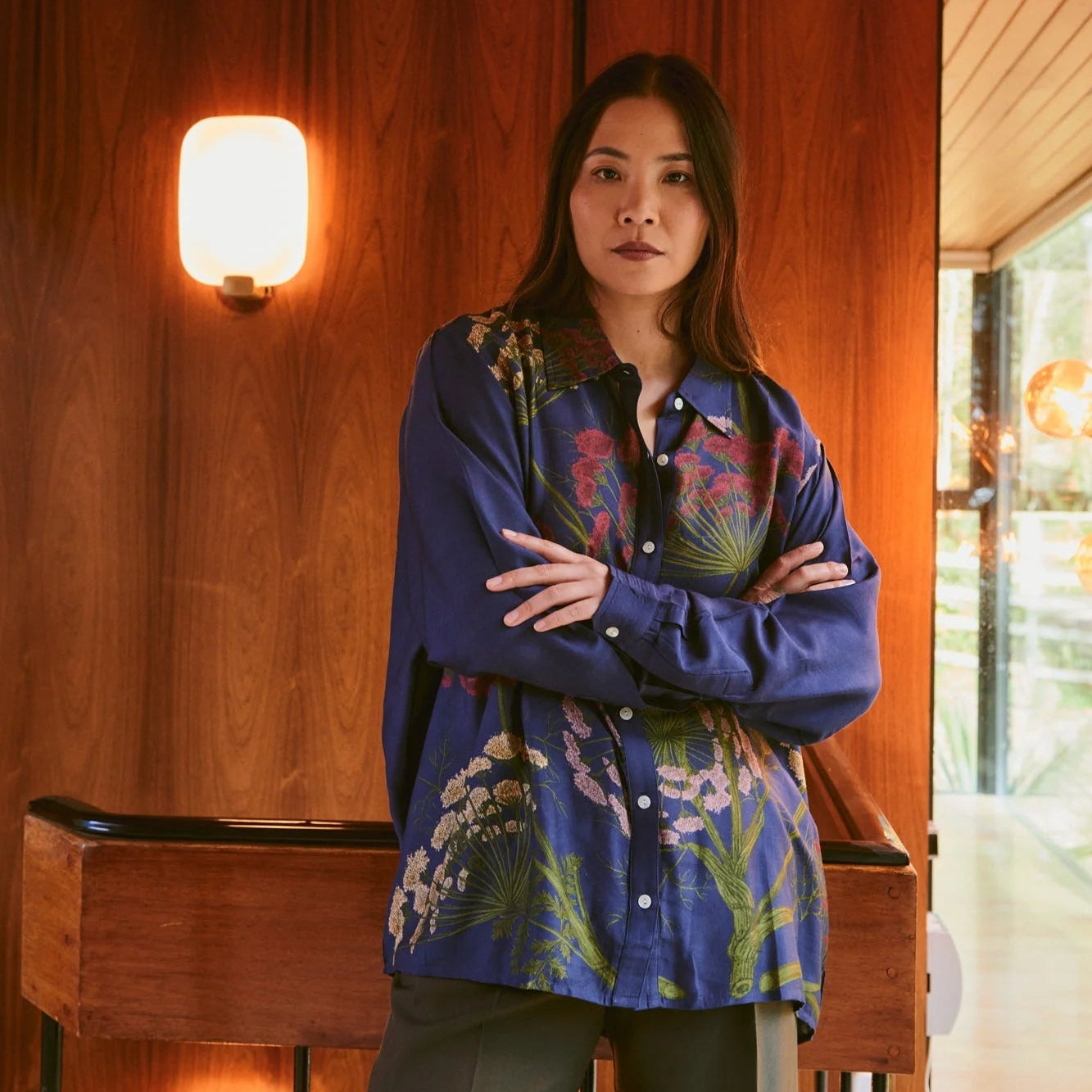 Parsley Seed Navy Oversized Shirt - One Hundred Stars