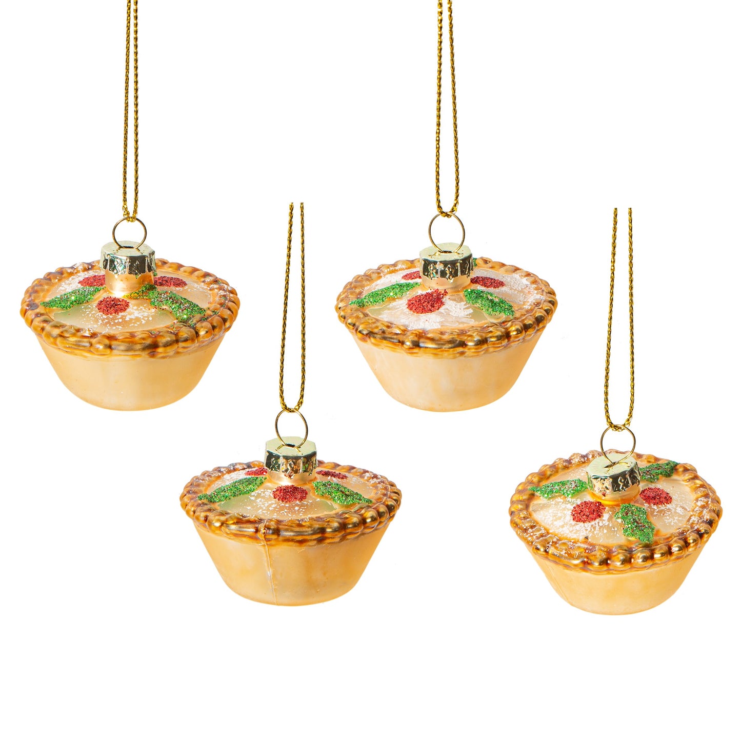 Mini Mince Pie Baubles - Set of 4