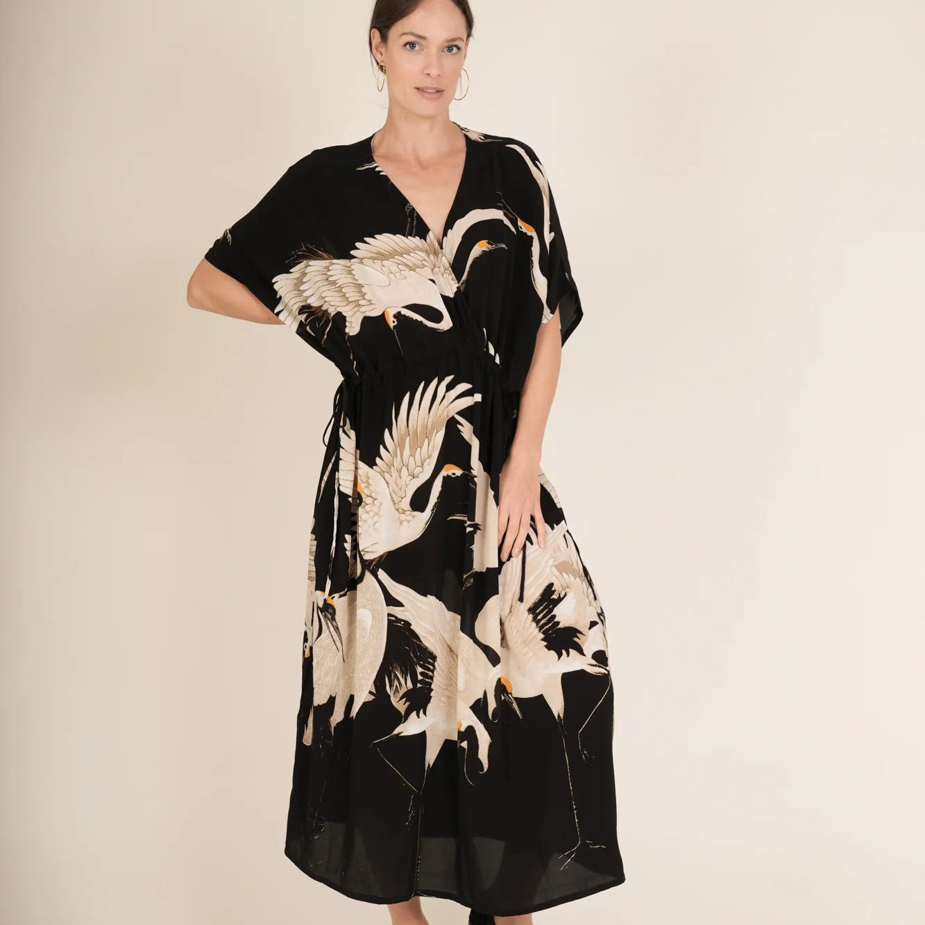 Stork Black String Dress
