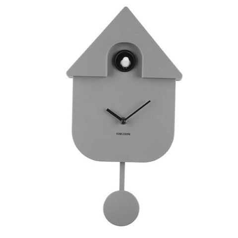 Modern Classic Cuckoo Clock in Mouse Grey