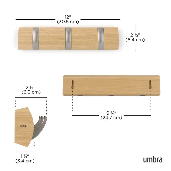 Flip 3 Wall Hook - Natural