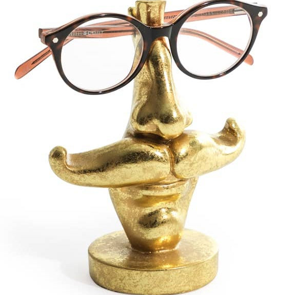 Antique Gold Moustache Glasses Holder