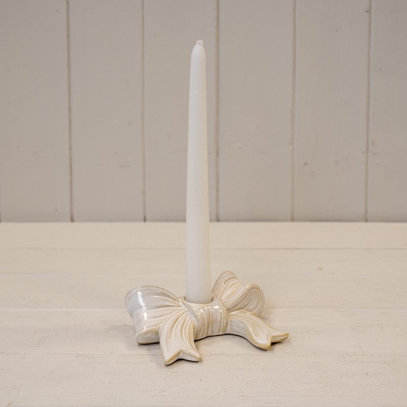 Ceramic Glazed Bow Candle Holder