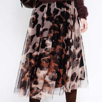 Leopard tulle skirt 2401-LEOPARD: Leopard