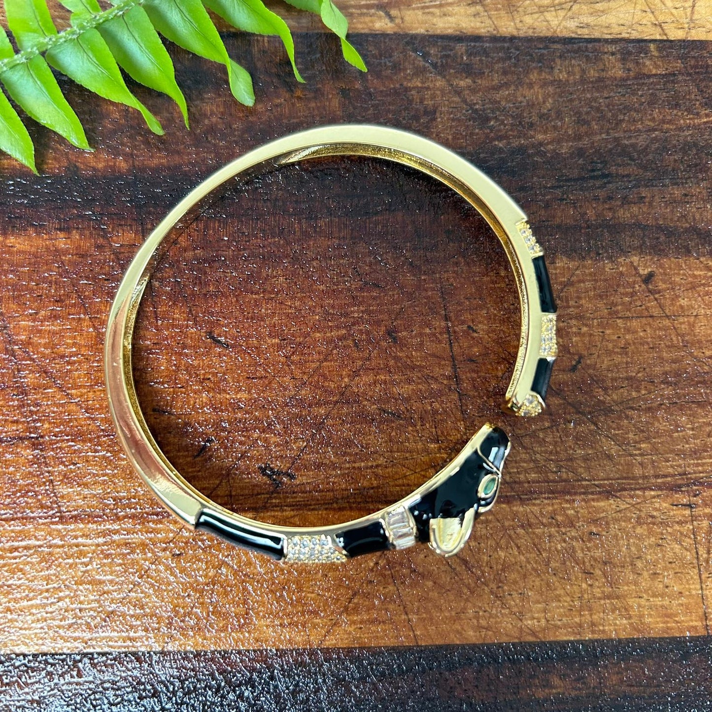 Sun & Cee Leopard Enamel Bangle