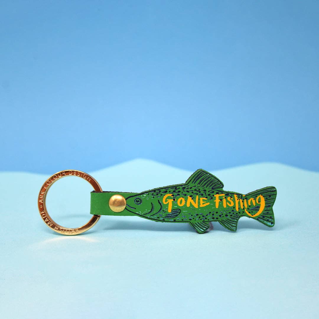 Gone Fishing Key Fob: Green