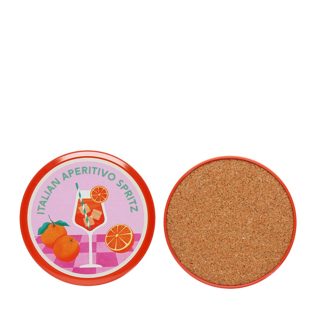 Metal coasters (set of 4) - Aperitivo Spritz