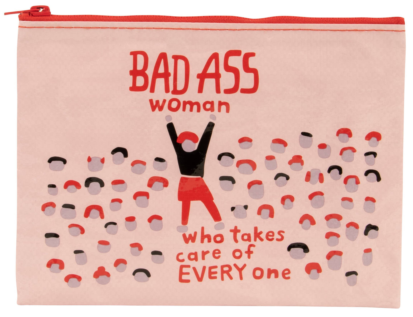 Bad Ass Woman Zipper Pouch - Blue Q