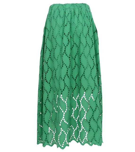 Black Colour Freya Cut Out Lace Skirt