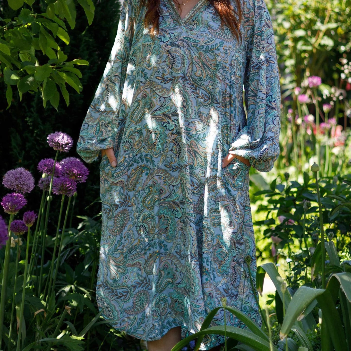 Black Colour Luna Nelly Dress - Blue Garden