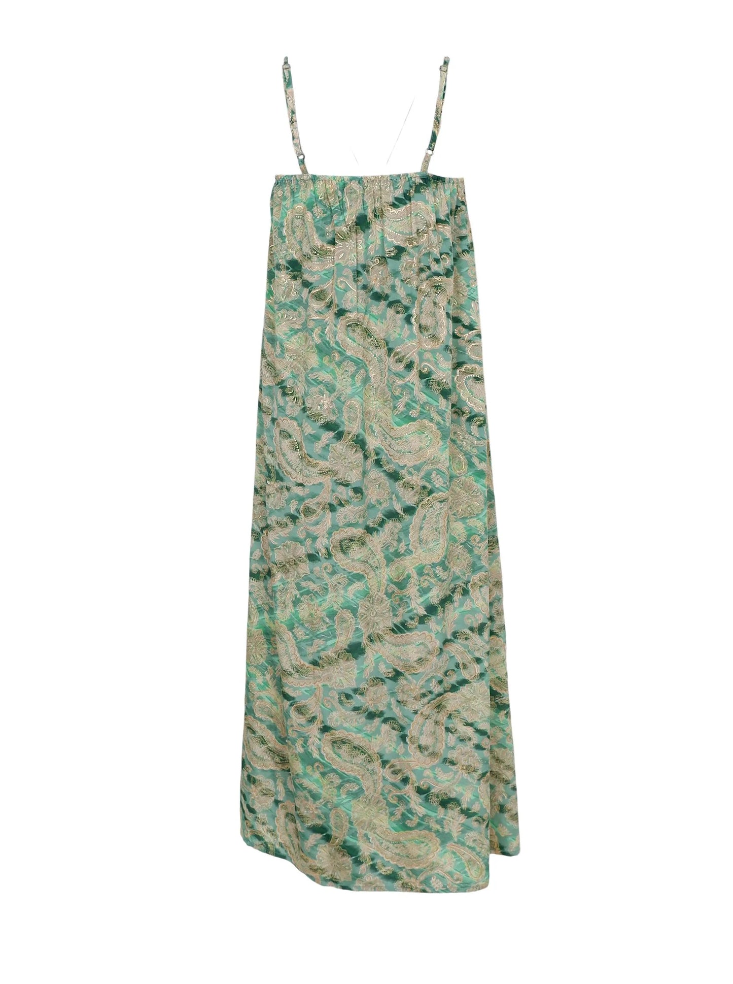 Black Colour Luna Maxi Strap Dress - Floral Green