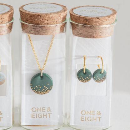 Porcelain Forest Mini Gold Mist Earrings