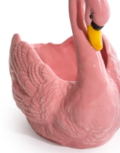 Pink Swan Ceramic Planter/Storage Bowl