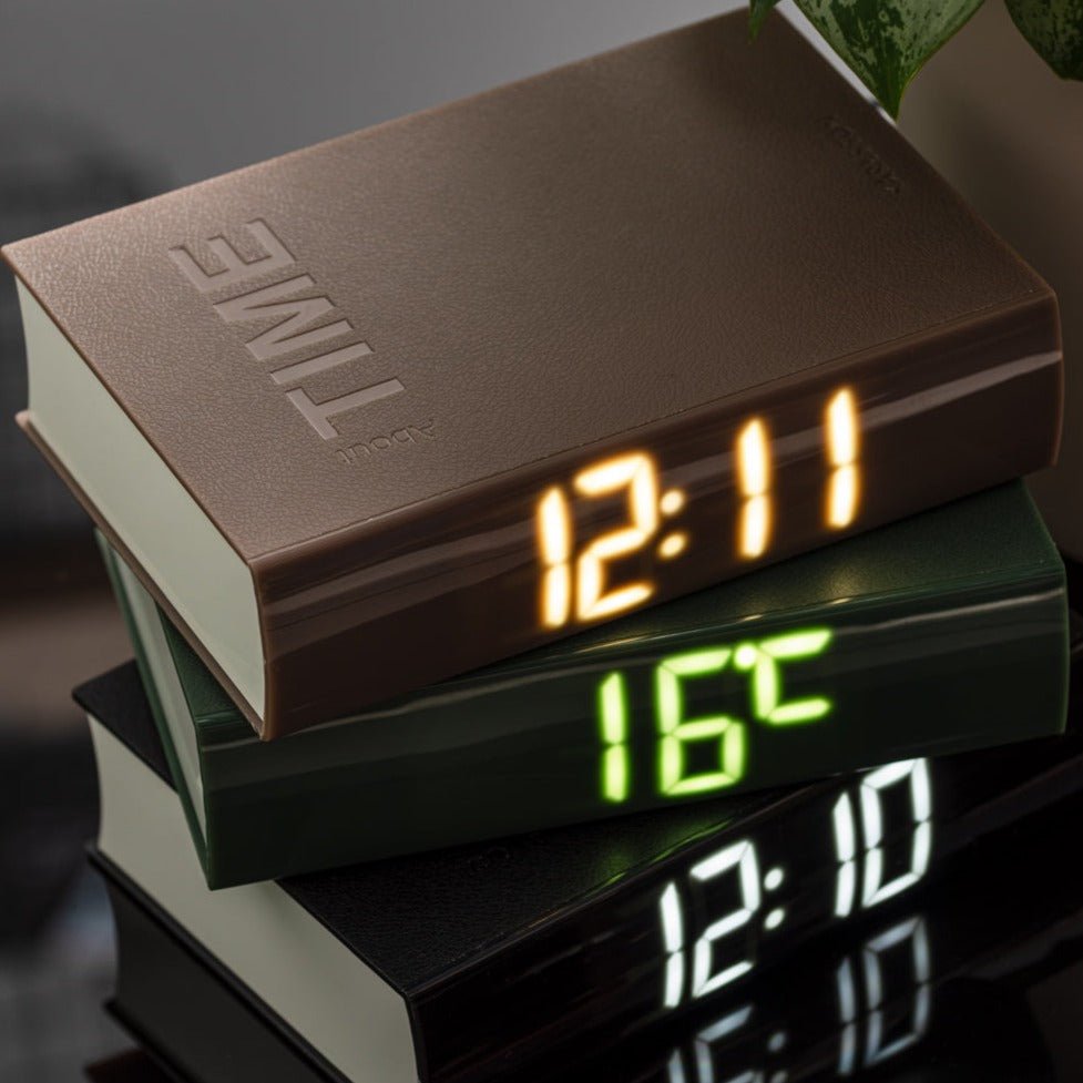 Alarm Clock Book in Warm Grey-black flamingo store