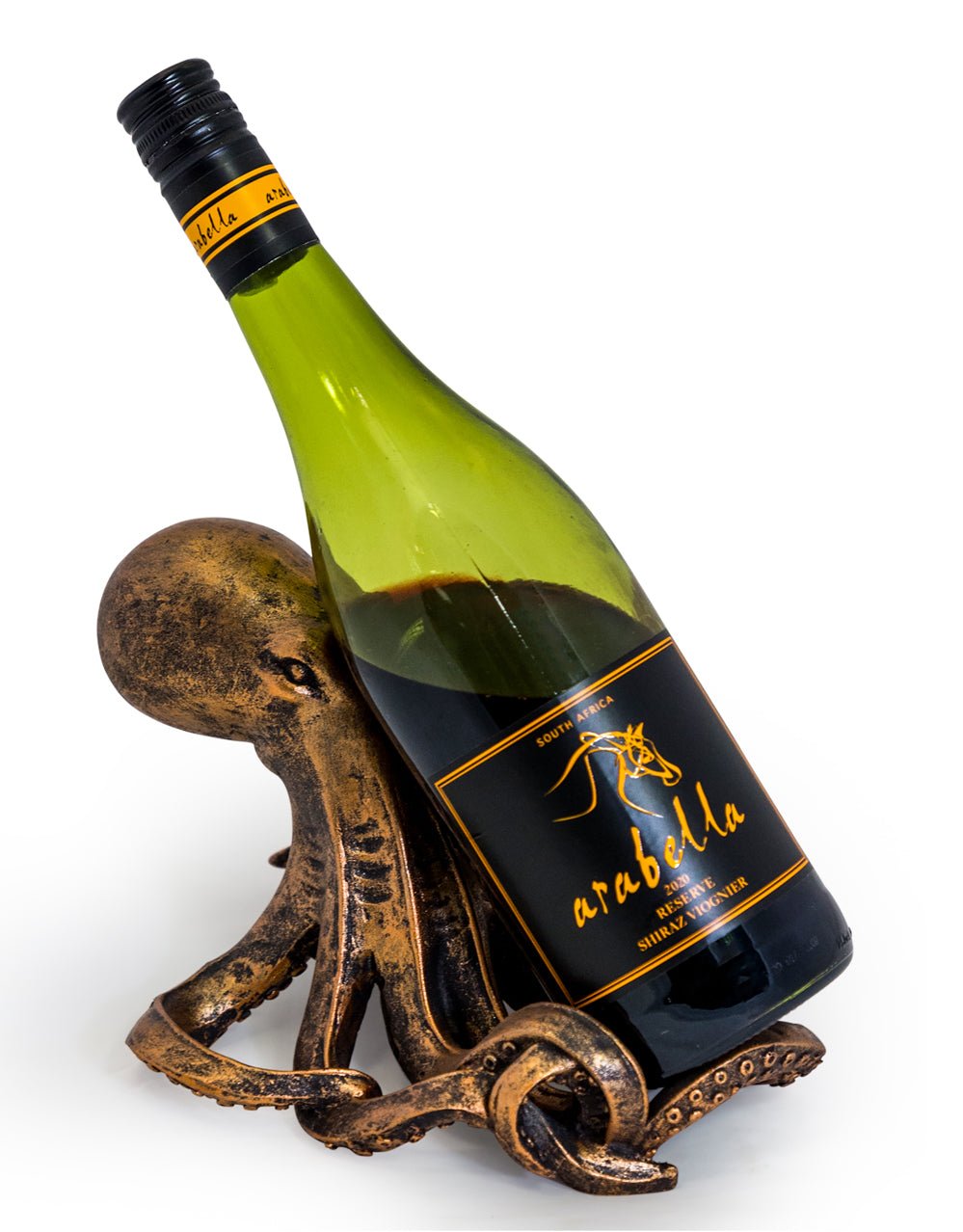 Antique Bronze Octopus Wine Bottle Holder-black flamingo store