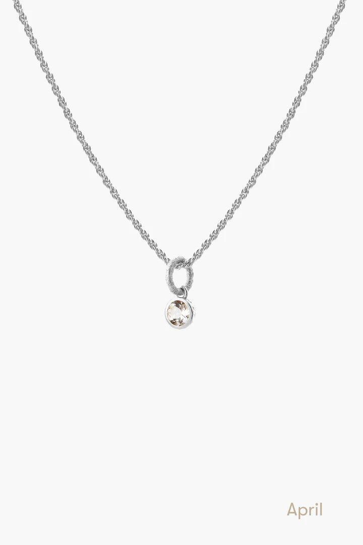 Birthstone Necklace in Silver-black flamingo store