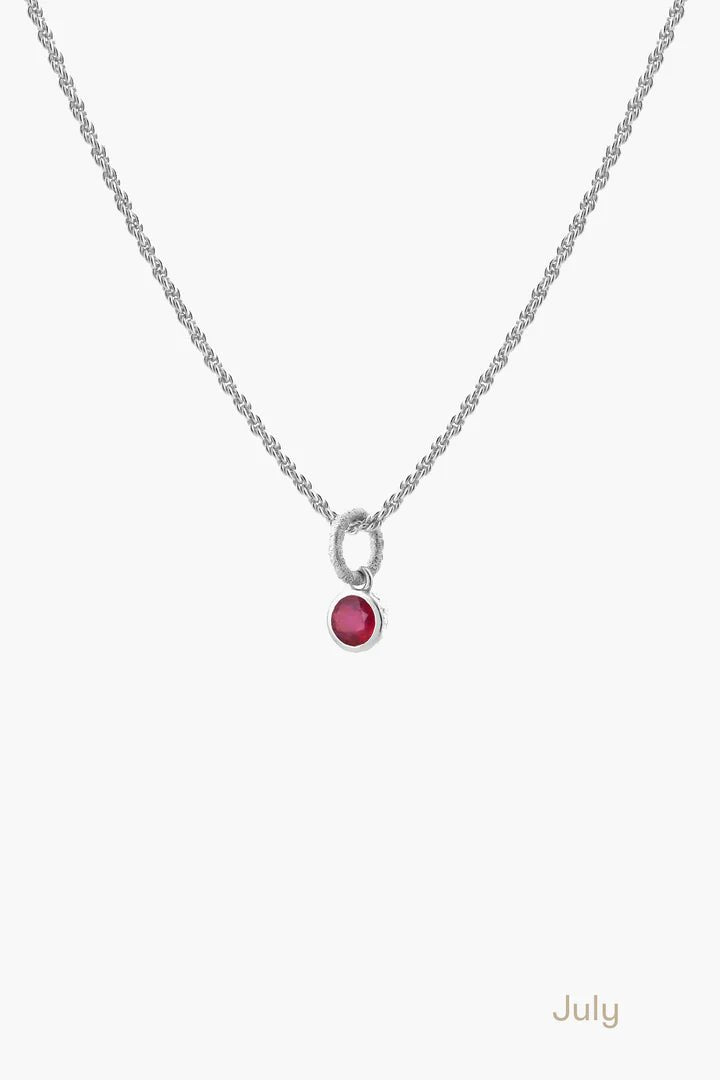 Birthstone Necklace in Silver-black flamingo store