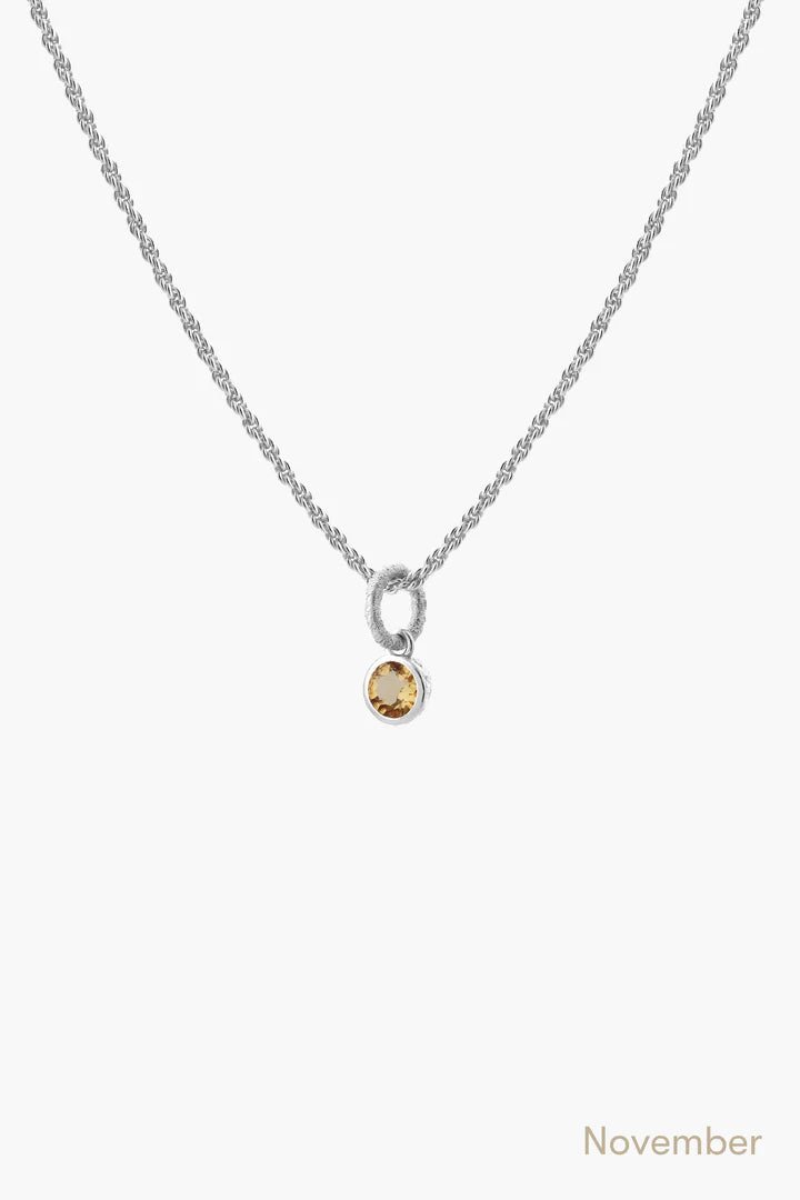 Birthstone Necklace in Silver-black flamingo store