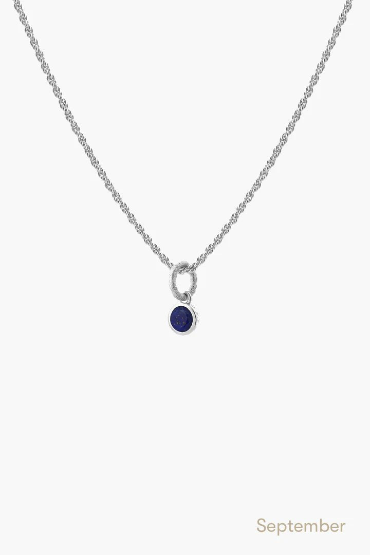 Birthstone Necklace in Silver-black flamingo store