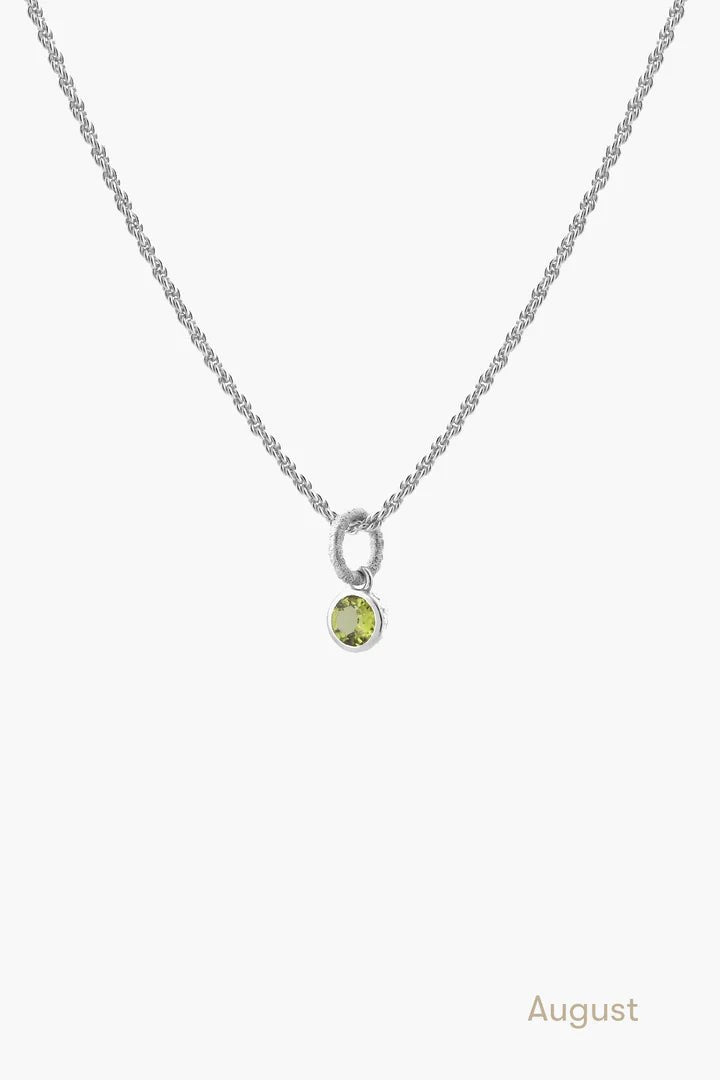 Birthstone Necklace in Silver-black flamingo store