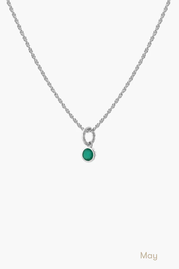 Birthstone Necklace in Silver-black flamingo store