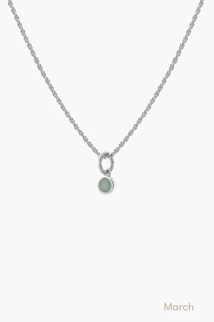 Birthstone Necklace in Silver-black flamingo store