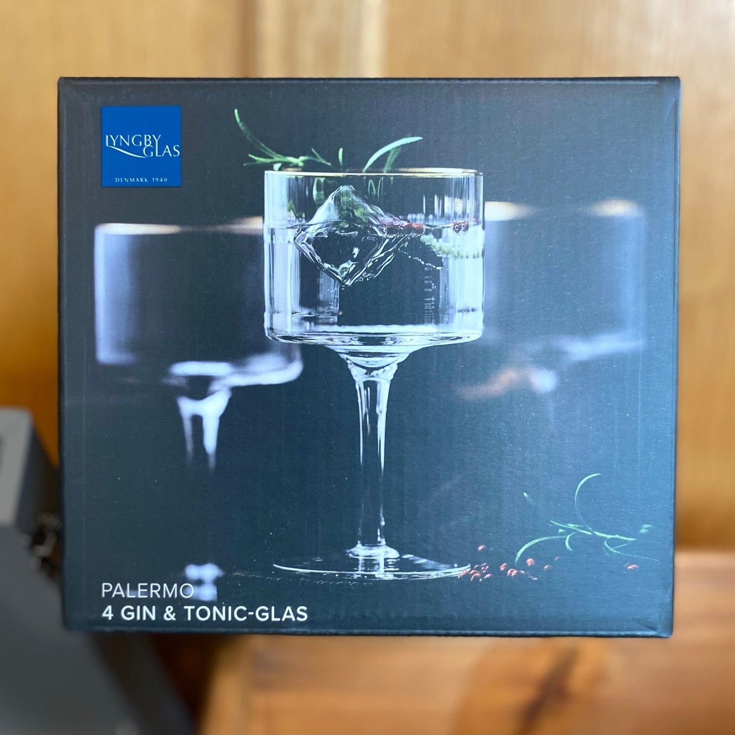 LYNGBY GLAS - Gin & Tonic Palermo Gold Glass - Gift Boxed in 4's - black flamingo store