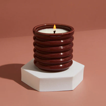 Contemporary Kiln Burgundy Candle - Floral Botanics