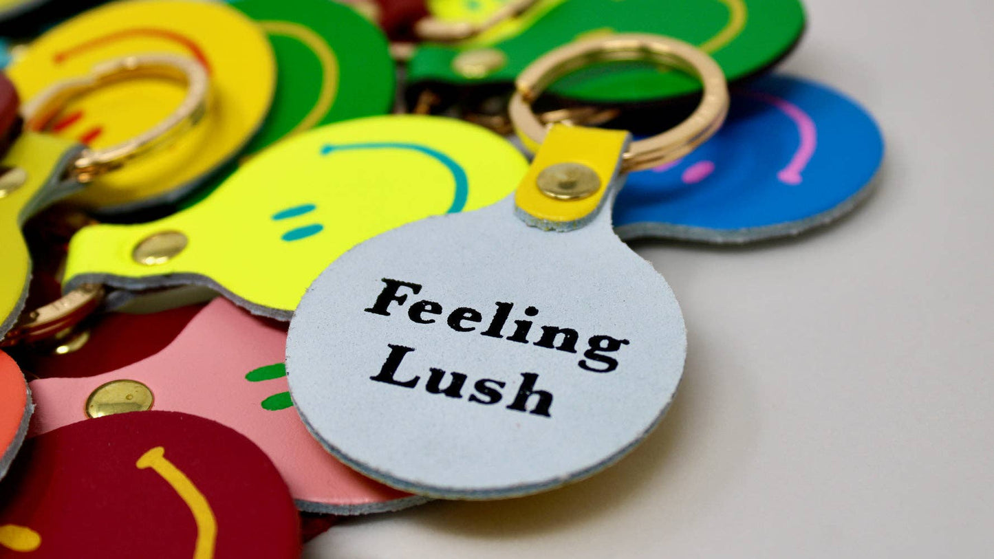 Feeling Lush Smilie Key Fob: Yellow
