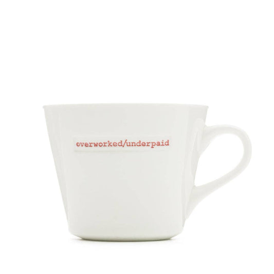 Keith Brymer Jones Mug 350ml- overworked/underpaid (red)