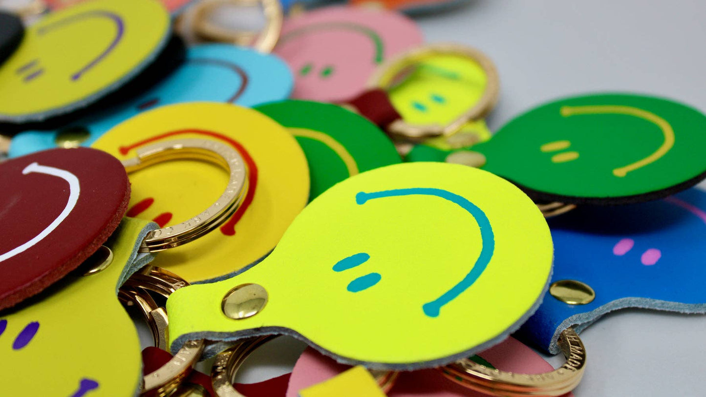 Feeling Lush Smilie Key Fob: Yellow